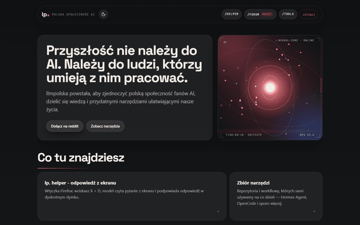 LLM Polska community platform homepage