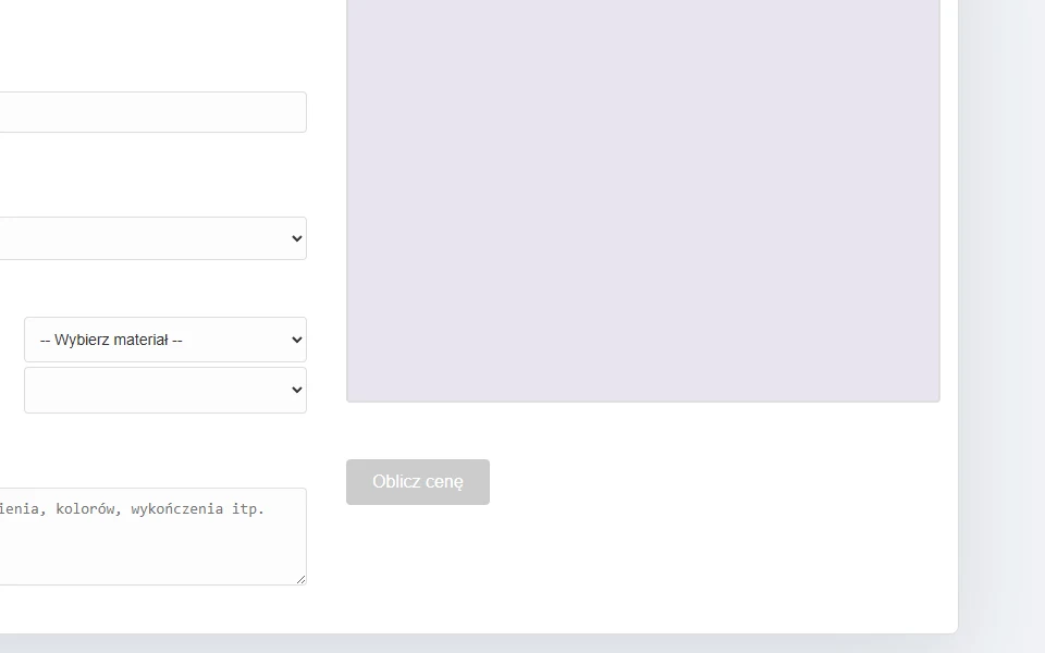 Secondary crop of the Woo3D calculator interface